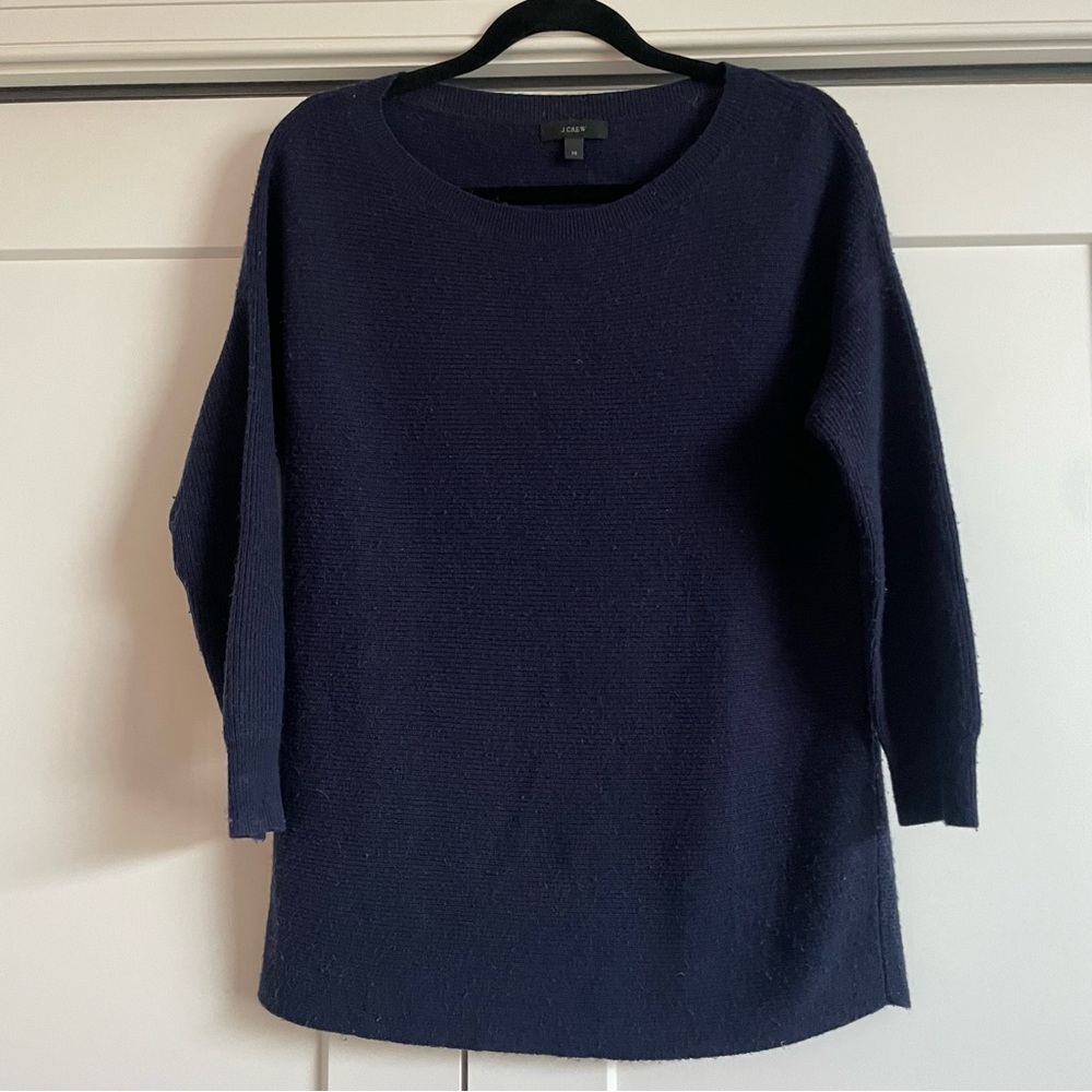 J. Crew Navy wool crew neck sweater